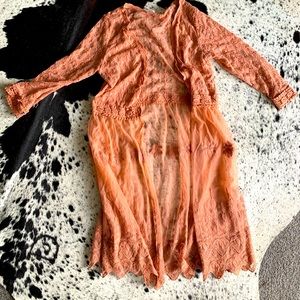 Dusty Pink Lace Kimono